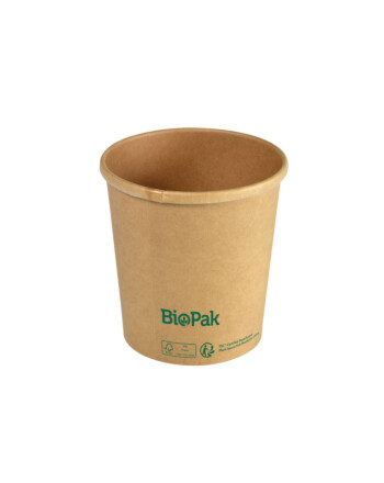 Biopak Ronda ecoecho® σκεύος φαγητού 480ml καφέ στρογγυλό από χαρτόνι με επίστρωση βιοπλαστικού 9,7x9,7x35,5cm 25τεμ