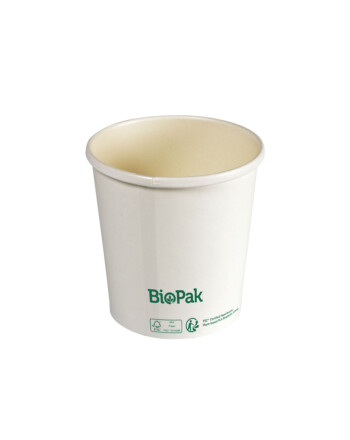 Biopak Ronda ecoecho® σκεύος φαγητού 480ml λευκό στρογγυλό από χαρτόνι με επίστρωση βιοπλαστικού 9,7x9,7x35,5cm 25τεμ