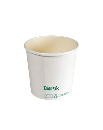 Biopak Ronda ecoecho® σκεύος φαγητού 750ml λευκό στρογγυλό από χαρτόνι με επίστρωση βιοπλαστικού 11,7x11,7x51,8cm 35τεμ