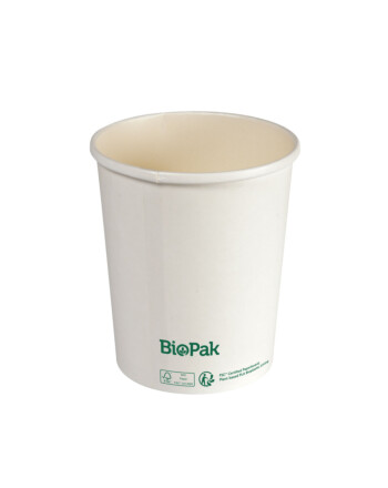 Biopak Ronda ecoecho® σκεύος φαγητού 950ml λευκό στρογγυλό από χαρτόνι με επίστρωση βιοπλαστικού 11,7x11,7x54,2cm 35τεμ