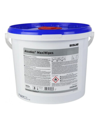 Ecolab Alcodes Maxi Wipes προεμποτισμένα πανάκια σε κουβά με απολυμαντική δράση 500τεμ