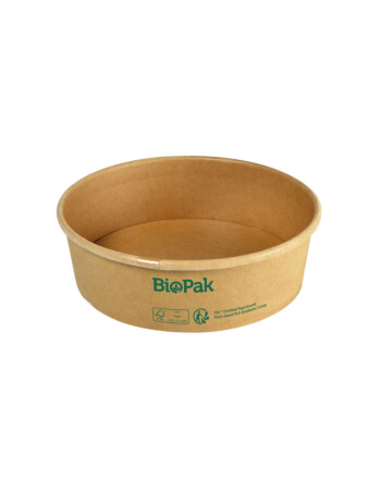 Biopak Ronda ecoecho® σκεύος φαγητού 500ml καφέ στρογγυλό από χαρτόνι με επίστρωση βιοπλαστικού 15x15x44,5cm 50τεμ