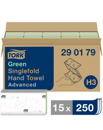 Tork® χειροπετσέτα πράσινη 2φυλλη V-Fold (Zig Zag) 23x24,8cm 250τεμ