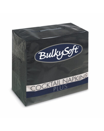 BulkySoft® χαρτοπετσέτα πολυτελείας μαύρη 1φυλλη 1/4 24x24cm 100τεμ