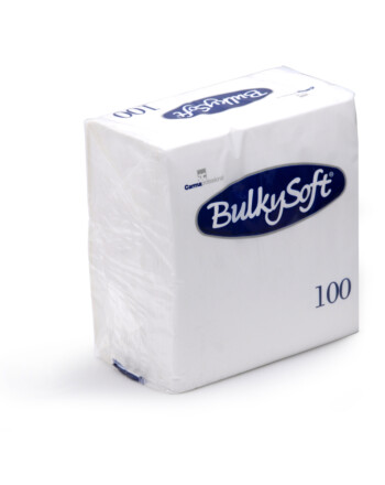BulkySoft® χαρτοπετσέτα πολυτελείας λευκή 2φυλλη 1/4 24x24cm 100τεμ