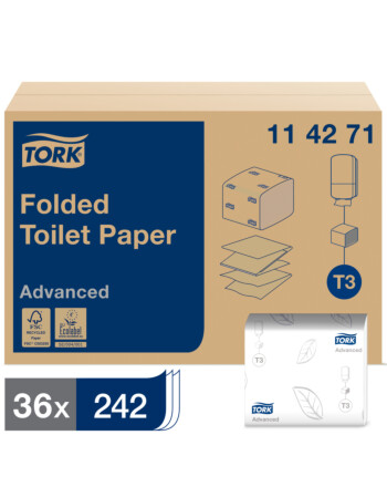 Tork® χαρτί υγείας φύλλο-φύλλο λευκό 242τεμ 2φυλλο