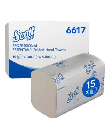 Scott® Essential χειροπετσέτα λευκή 1φυλλη V-Fold 21x20cm 340τεμ