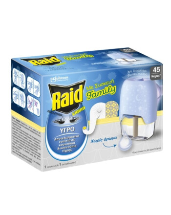 Raid® Family σετ συσκευή με υγρό εντομοαπωθητικό 27ml για 45 νύχτες 