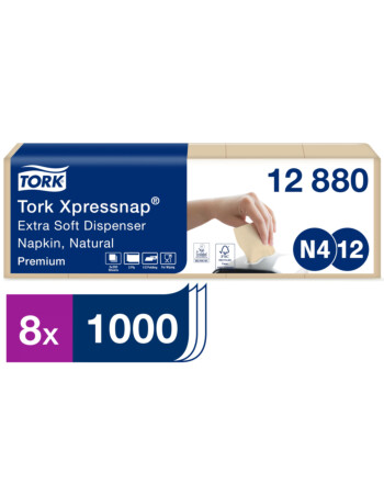 Tork Xpressnap® Extra Soft χαρτοπετσέτα συσκευής φυσικού χρώματος 2φυλλη 21,3x16,5cm 5x200τεμ