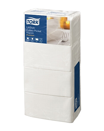 Tork Linstyle Airlaid χαρτοπετσέτα φάκελος λευκή 39x39cm 200τεμ