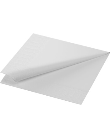 Duni χαρτοπετσέτα λευκή 2φυλλη 1/4 33x33cm πολυτελείας 300τεμ