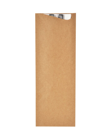 Duni Sacchetto® Ecoecho® θήκη μαχαιροπίρουνου kraft με χαρτοπετσέτα λευκή 8,5x24cm 350τεμ