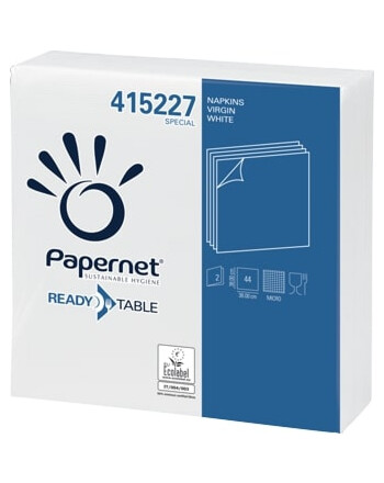 Papernet® χαρτοπετσέτα λευκή 2φυλλη 1/4 38x38cm point to point 44τεμ