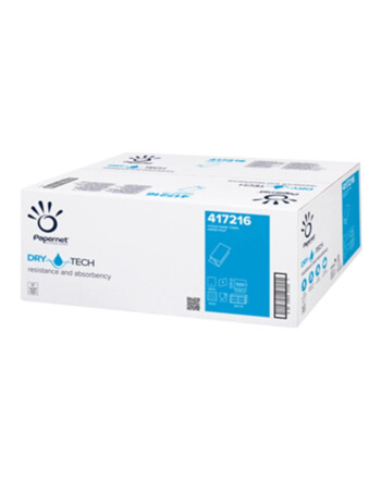 Papernet® Dry Tech χειροπετσέτα λευκή 1φυλλη V-Fold 22x21cm 320τεμ