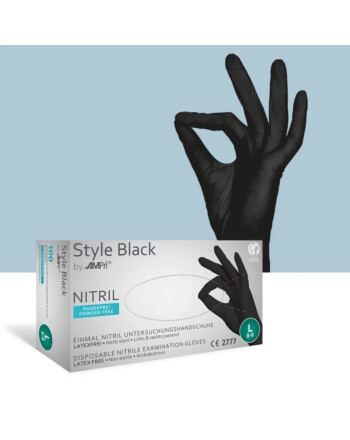 AMPri Med Comfort Style γάντια μιας χρήσης νιτριλίου χωρίς πούδρα μαύρα S 100τεμ