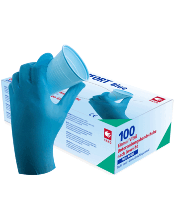 AMPri Med-Comfort γάντια μιας χρήσης βιτριλίου χωρίς πούδρα μπλε M 100τεμ