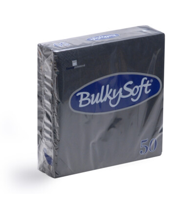 BulkySoft® χαρτοπετσέτα πολυτελείας μαύρη 2φυλλη 1/4 33x33cm 50τεμ