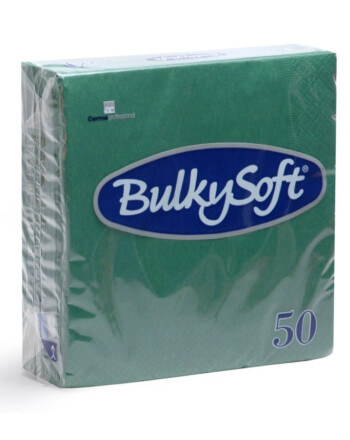 BulkySoft® χαρτοπετσέτα πολυτελείας πράσινη 2φυλλη 1/4 33x33cm 50τεμ