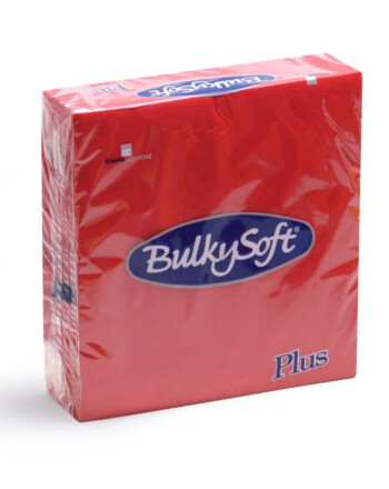 BulkySoft® χαρτοπετσέτα πολυτελείας κόκκινη 2φυλλη 1/4 38x38cm 100τεμ