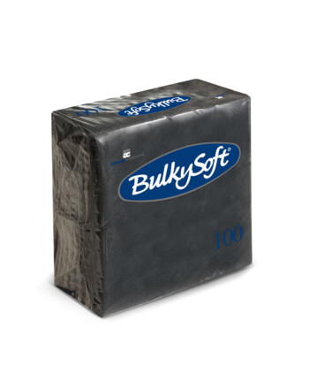 BulkySoft® χαρτοπετσέτα πολυτελείας μαύρη 2φυλλη 1/4 24x24cm 100τεμ