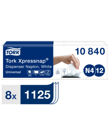 Tork Xpressnap® χαρτοπετσέτα συσκευής λευκή 1φυλλη 21,3x33cm 5x225τεμ