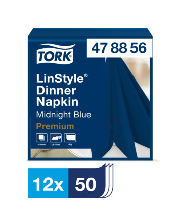 Tork Linstyle® χαρτοπετσέτα μπλε 1φυλλη 1/4 38x38cm πολυτελείας 50τεμ