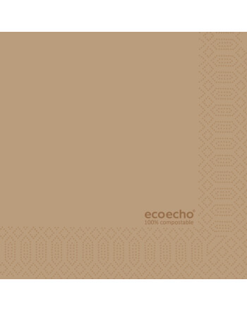 Duni Ecoecho® χαρτοπετσέτα kraft 2φυλλη 1/4 24x24cm πολυτελείας 300τεμ
