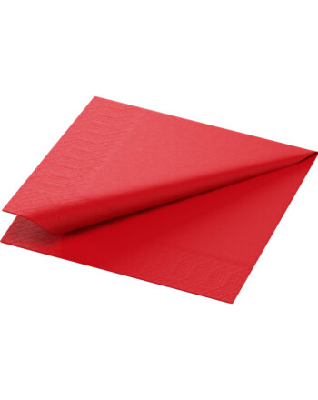 Duni χαρτοπετσέτα κόκκινη 3φυλλη 1/4 24x24cm πολυτελείας 250τεμ