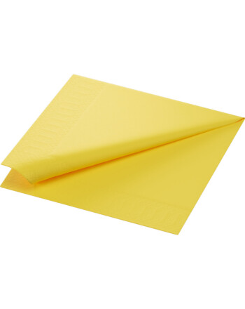 Duni χαρτοπετσέτα κίτρινη 3φυλλη 1/4 40x40cm πολυτελείας 125τεμ