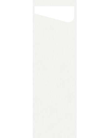 Duni Dunisoft Sacchetto® Slim θήκη μαχαιροπίρουνου λευκή με λευκή χαρτοπετσέτα 1/12 7x23cm 60τεμ