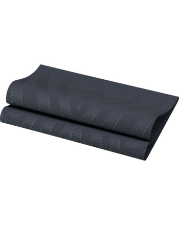Duni Elegance® Lily χαρτοπετσέτα μαύρη 1/4 40x40cm Airlaid με ανάγλυφη επιφάνεια 40τεμ