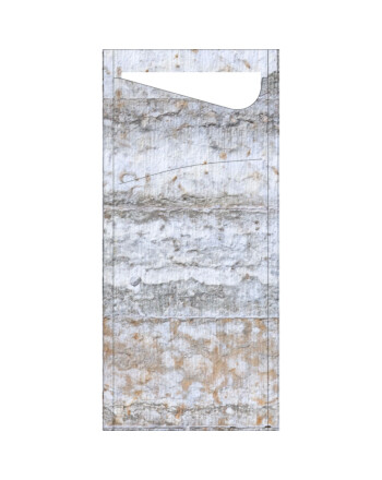 Duni Sacchetto® Stone θήκη μαχαιροπίρουνου με σχέδιο με χαρτοπετσέτα λευκή 1/12 8,5x19cm 100τεμ