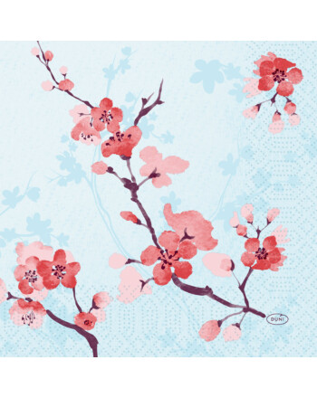 Duni χαρτοπετσέτα Cherry Breeze Blue 3φυλλη 1/4 33x33cm πολυτελείας 250τεμ
