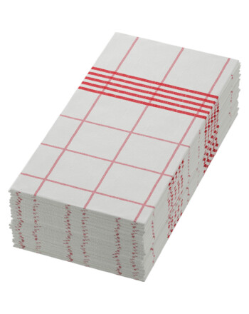 Duni Dunisoft® Towel χαρτοπετσέτα κόκκινη με σχέδιο 1/8 48x48cm Airlaid 60τεμ