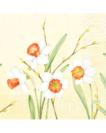 Duni Daffodil Joy χαρτοπετσέτα με σχέδιο 3φυλλη 1/4 33x33cm πολυτελείας 50τεμ