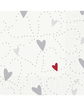 Duni Love χαρτοπετσέτα με σχέδιο 3φυλλη 1/4 33x33cm πολυτελείας 50τεμ
