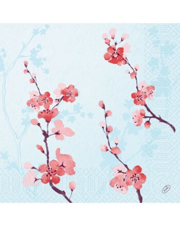 Duni χαρτοπετσέτα Cherry Breeze Blue 3φυλλη 1/4 40x40cm πολυτελείας 250τεμ