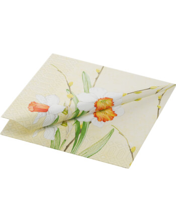 Duni Daffodil Joy χαρτοπετσέτα με σχέδιο 3φυλλη 1/4 24x24cm πολυτελείας 50τεμ