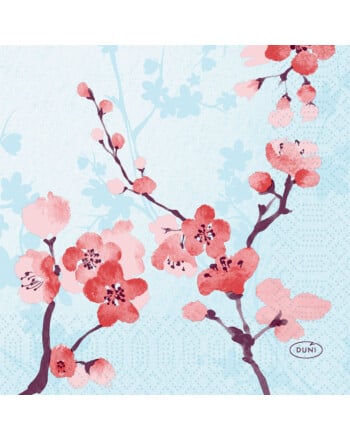Duni χαρτοπετσέτα Cheery Breeze Blue 3φυλλη 1/4 24x24cm πολυτελείας 50τεμ