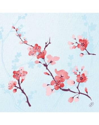 Duni χαρτοπετσέτα Cherry Breeze Blue 4φυλλη 1/4 40x40cm πολυτελείας 50τεμ