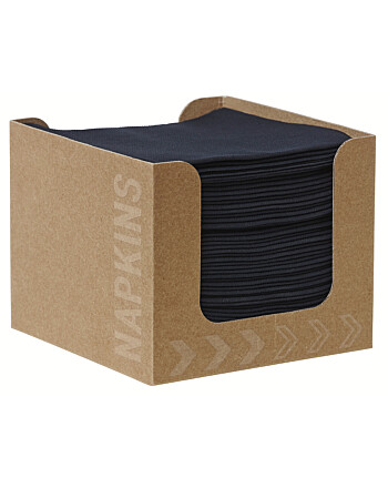 Duni Bio Dunisoft® χάρτινη θήκη με μαύρες χαρτοπετσέτες 20x20cm 50τεμ