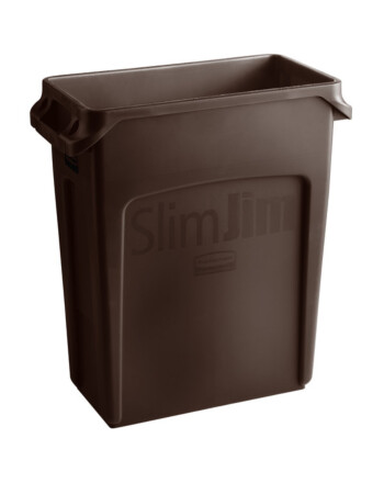Rubbermaid Slim Jim® vented κάδος απορριμμάτων καφέ 60L