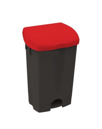 Pulex χαρτοδοχείο μαύρο με καπάκι και πεντάλ κόκκινο 50L