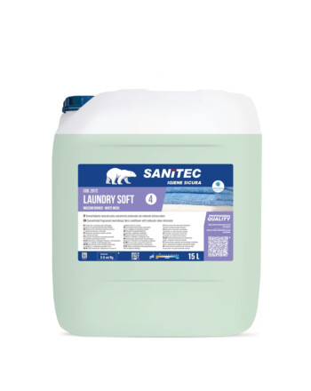 Sanitec Laundry Soft συμπυκνωμένο μαλακτικό πλυντηρίου ρούχων με αποσμητική δράση white musk 15L 