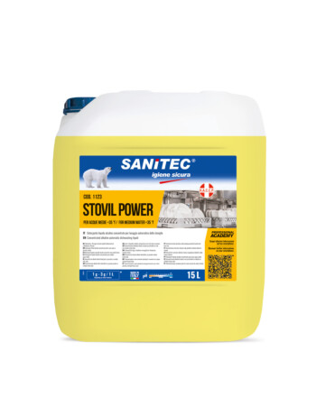 Sanitec Stovil Power συμπυκνωμένο απορρυπαντικό πλυντηρίου πιάτων για μέτρια νερά 15L / 18Kg