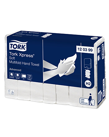 Tork Xpress® Soft χειροπετσέτα λευκή 2φυλλη W-Fold 34x21,2cm 136τεμ