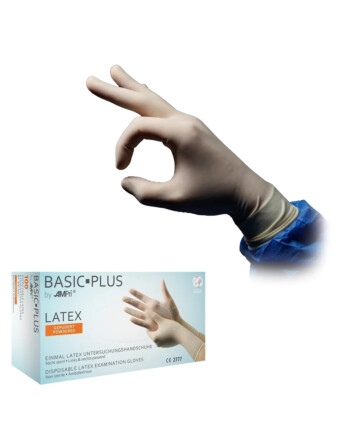 AMPri Basic-Plus γάντια μιας χρήσης λάτεξ με πούδρα λευκά XL 100τεμ