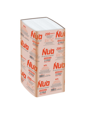 Nua Pro χειροπετσέτα λευκή 2φυλλη V-fold 23x21cm 200τεμ