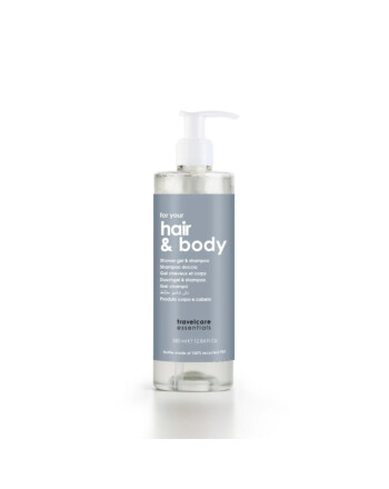 Gfl Travel Care Essentials Hair & Body 2σε1 σαμπουάν και αφρόλουτρο σε επαναγεμιζόμενη φιάλη με αντλία 380ml 