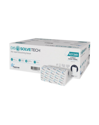 Papernet® Dissolvetech χειροπετσέτα λευκή 2φυλλη V-Fold 17,6x21cm 210τεμ